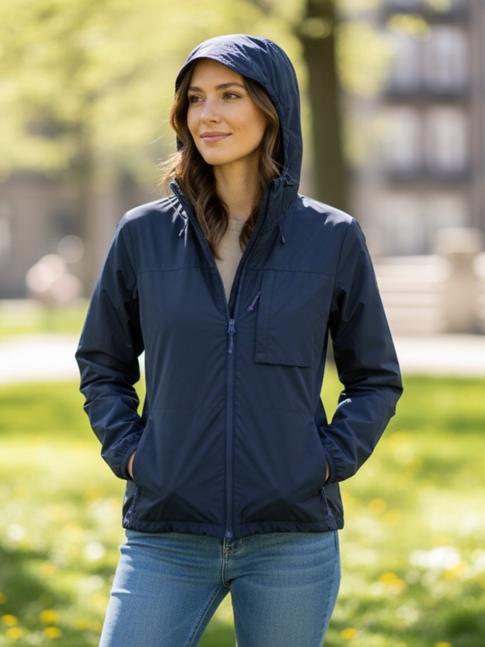 Fjallraven jacket- Navy Hooded Windbreaker